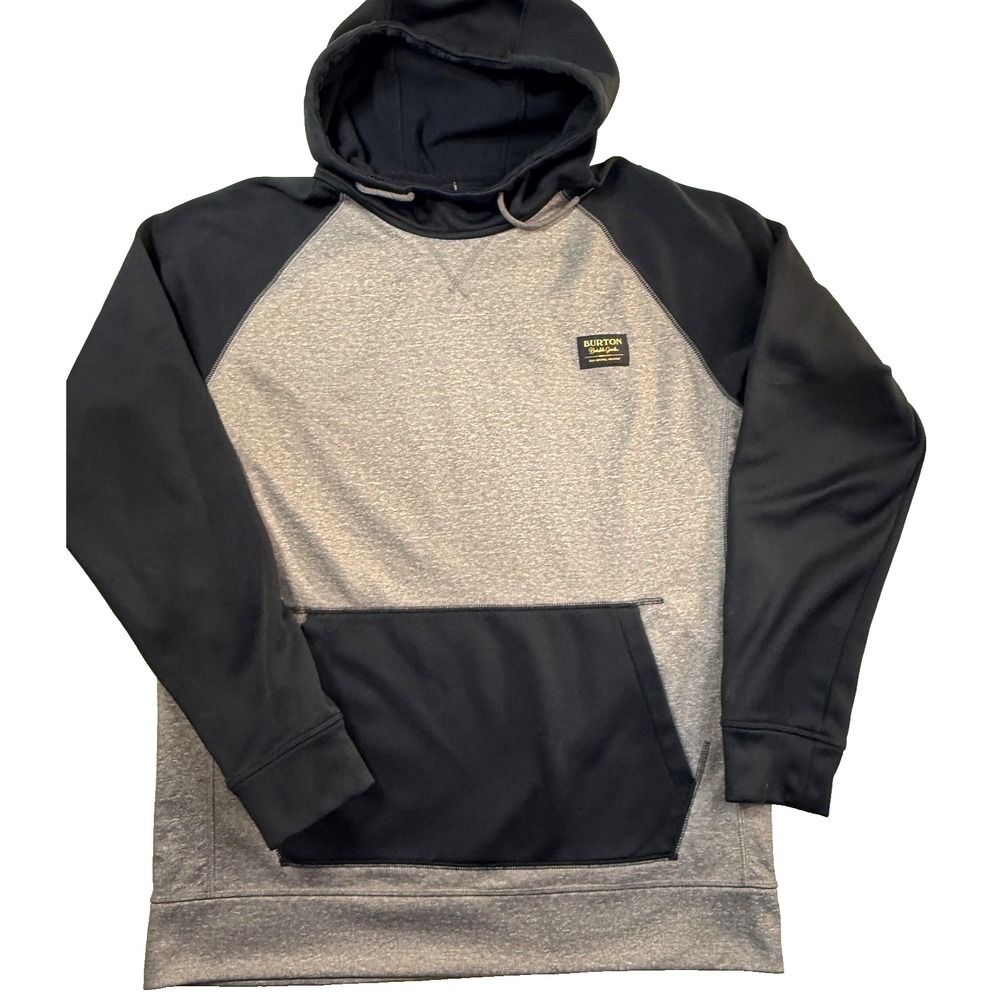 Burton Hoodie Gorpcore Mens Large Gray Black Pullover  Sweatshirt Snowboarding